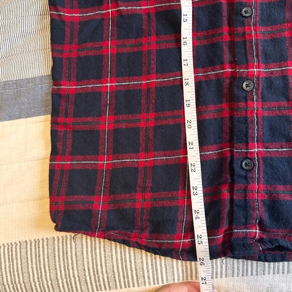 Alphar One Casual Button Down Mens Medium Red Plaid Rugged Flannel Shirt - Picture 5 of 5